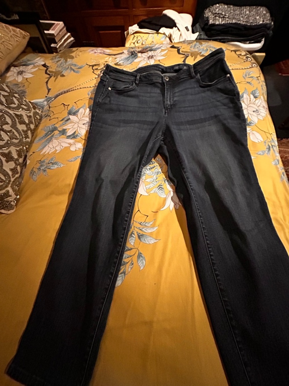 J. Jill Dark Wash Boot-Cut Jeans - Navy/Black